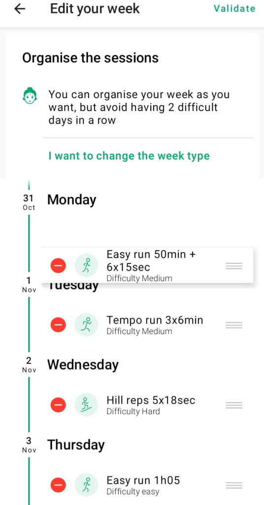 RunMotion Pas je week aan