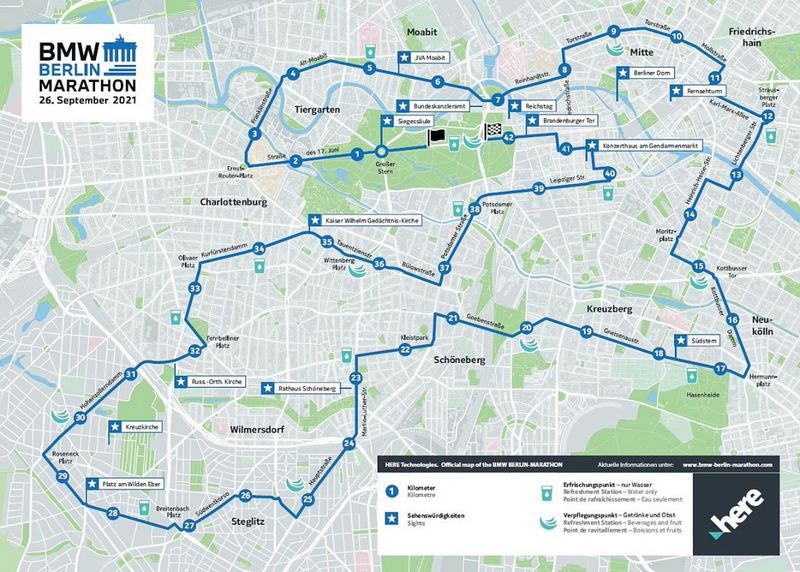 Loper op het snelle parcours van de Marathon van Berlijn, ideaal om je PR te lopen.